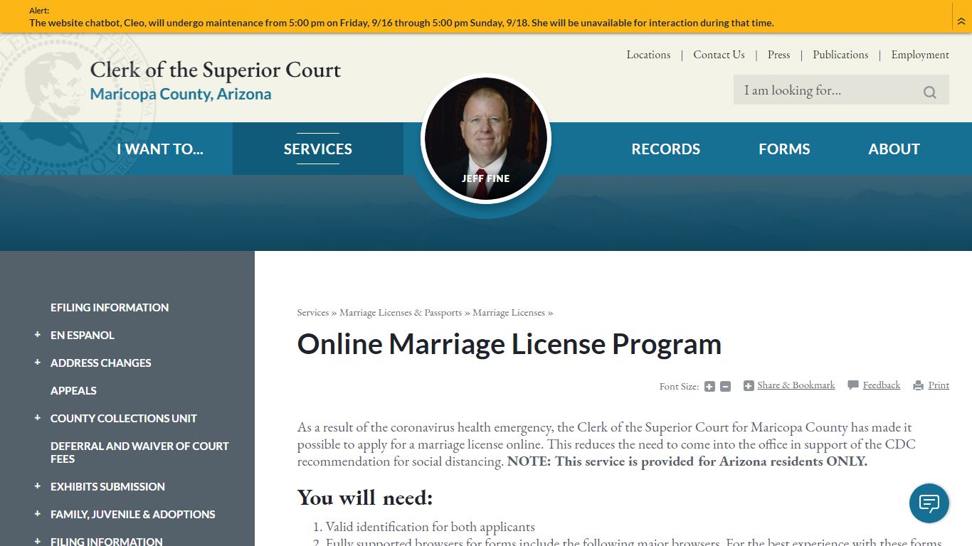 Online Marriage License Program | Maricopa County Clerk of Superior Court